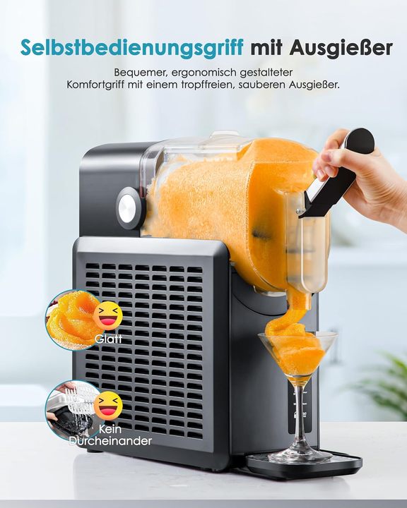 EUHOMY 2.6L Home Use Ice Cream Maker Self-Cleaning Slush Machine Child Safety Features 5 Preset Programs No Ice Cubes Needed