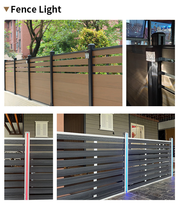 Mexytech Composite Fence Panel Fencing Wpc Garden Wood UV Protected Outdoor Metal Aluminum Contemporary Elegant Hotels REACH