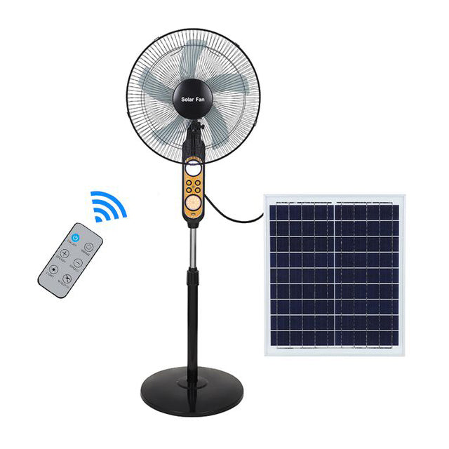 Ventilador Recargable 16 Pulgadas Recarga De Celulares Brushless Motor AC DC Rechargeable Solar Powered Electric Stand Fans