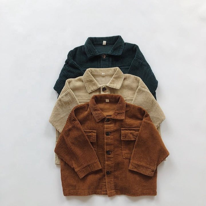 Wholesale Winter Coats Jaket for Kids Custom Logo Outwear Unisex Boys Corduroy Jackets