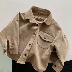 Customized Long Sleeve Cotton Denim Clothes Child Jeans Kids Shirt Baby Sweater for Boy Girl