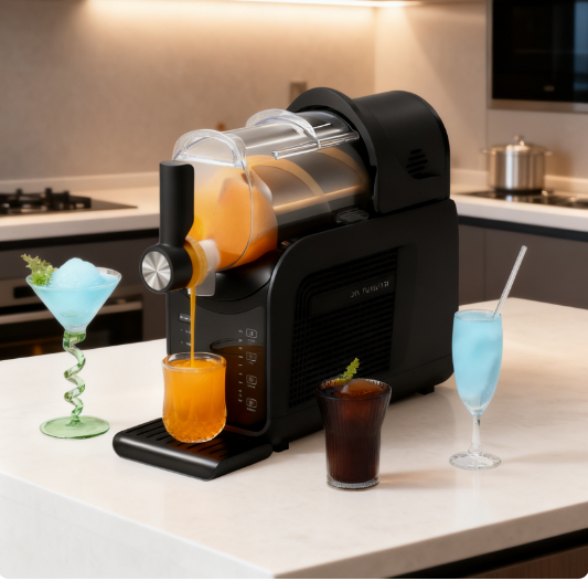 New Electric Household Use Automatic Slush Machine 1.8L Capacity Compressor Ice Maker 6 Drink Modes 20-60min Preparation Time