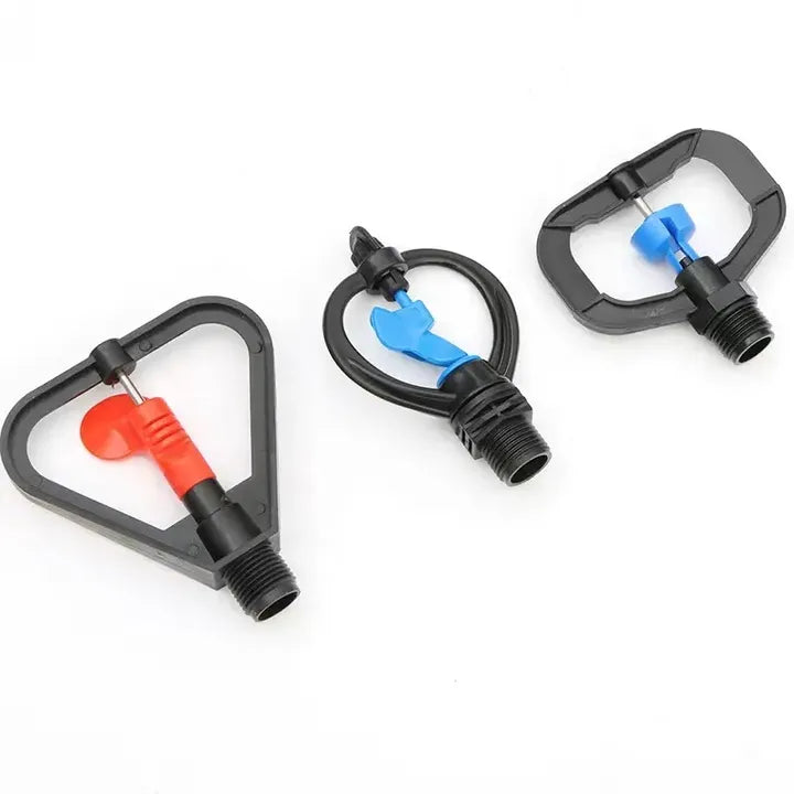 Greensen Plastic Micro Sprinkler System 360 Gear Drive Hanging/Standing 360 Degrees Spray Irrigation Sprinkler Head Greenhouse