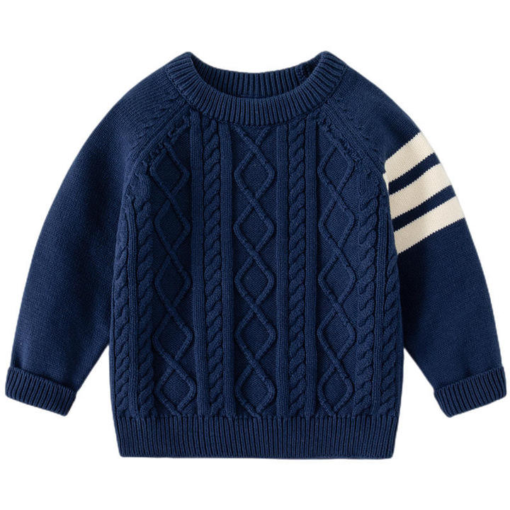 BW07 Custom Kids Cable Knitwear Wholesale Baby Winter Sweaters Boys Cotton Clothing