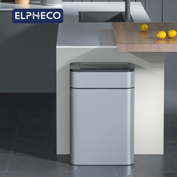 ELPHECO 30L Indoor Household Smart Rectangle Trash Can Wings-Open Design with Trash Bag Fixer for Kitchen & Office Use