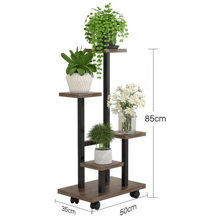 Modern Stylish Large Cast Steel 5-Layer Flower Display Stand for Living Room Decoration Portable Toy Use Plant Stand