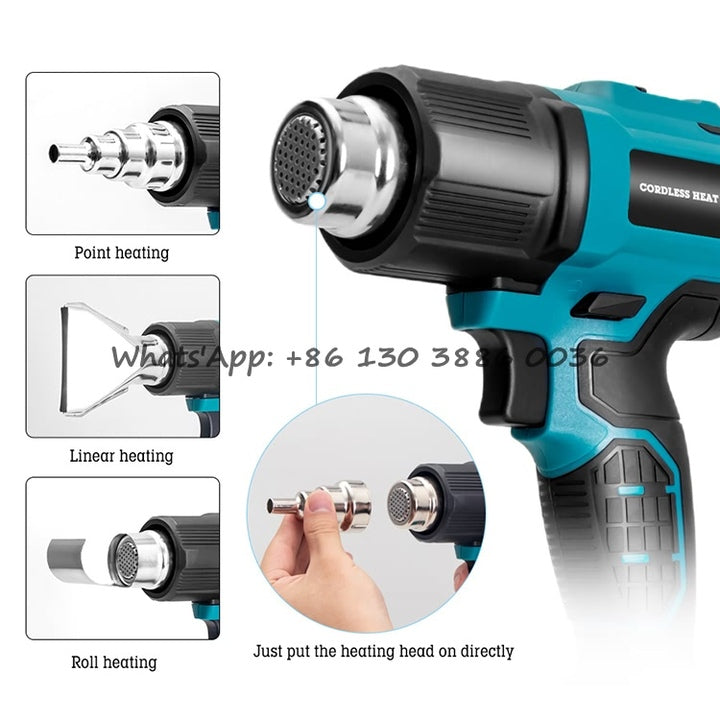 Industrial 21V Lithium Battery Temperature Adjustable Electric Heat Gun Cordless Hot Air Gun for Shrink Wrap and Welding