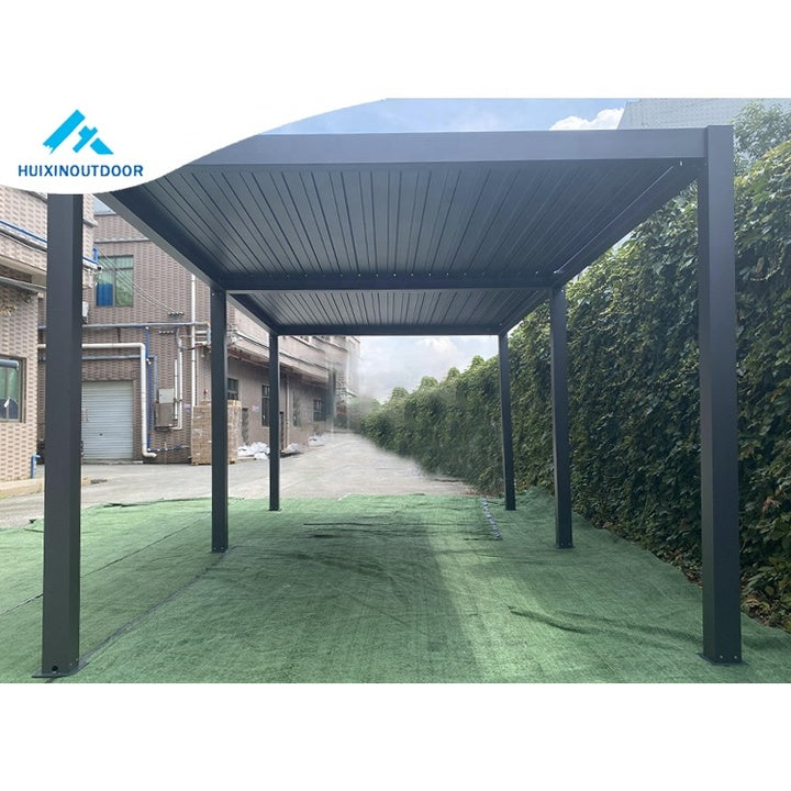 Amshine Customized Waterproof Metal Gazebo Opening Louvre Pergola Covers System Easily Assembled Aluminium Pavilion