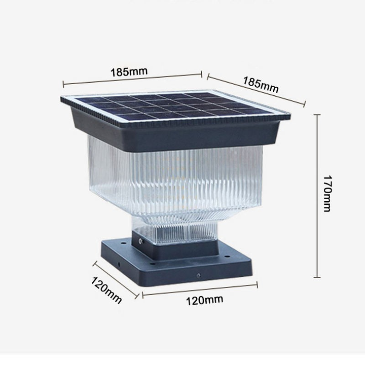 Outdoor Aluminum Solar Main Gate Column Light Waterproof Decorative LED Solar Landscape Garden Lights for Courtyard Pillar