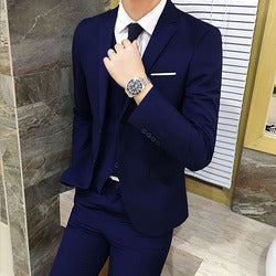 Men's casual suit Male groom coat men's suit men's suit three - piece setMen's evening dress