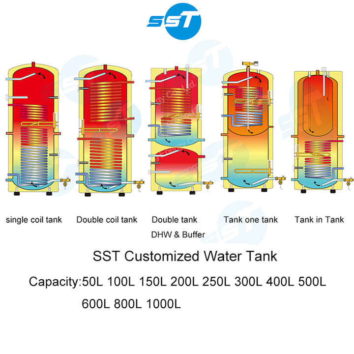 Boiler Water Heat Pump Buffer with tank Hotel Villa Geyser tank 50l 100L 200l Heat Water Heat Pump tank