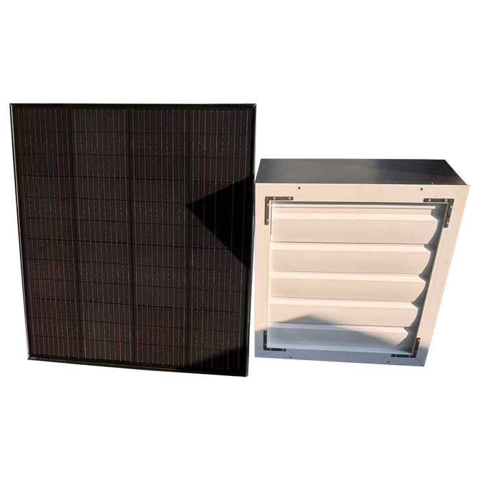 OEM ODM China Supply Solar Powered DC Brushless Motor Wall-Mounted Vent Fan Dual Power Smart Control Remote for Greenhouse Farm