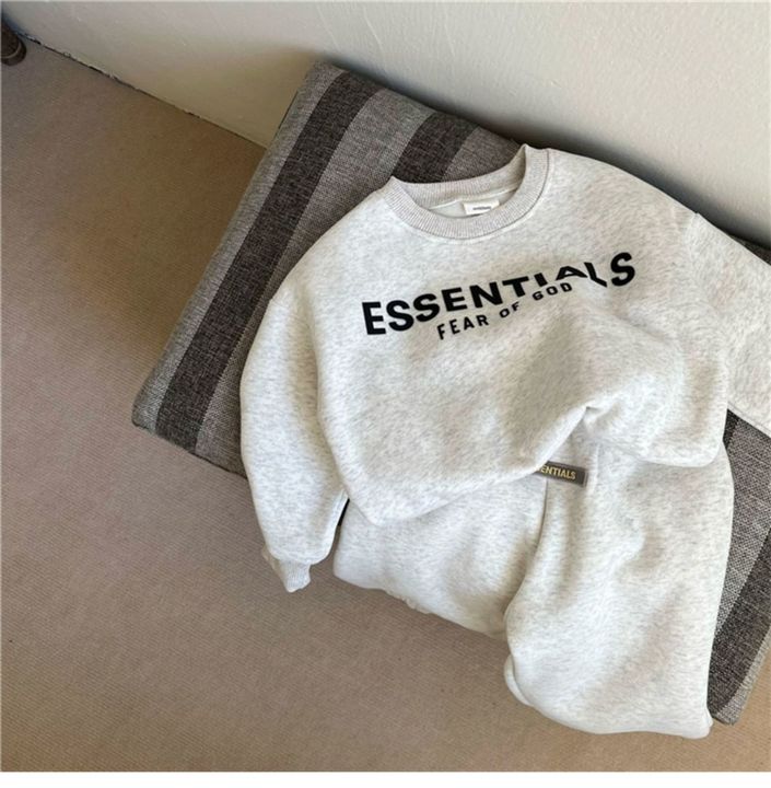 Wholesale Autumn and Winter Neck Casual Boys and Girls Letter Printing Sweater Fashion 2 Piece Set of Children's Sports Hoodies