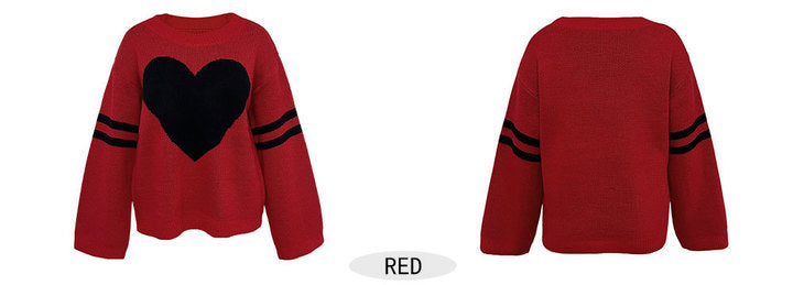 Trendy Women's Fashion Sweaters Winter Knitting Letter Crop Top Casual Street Wear Women Warm Red Sweater Top Fashionable