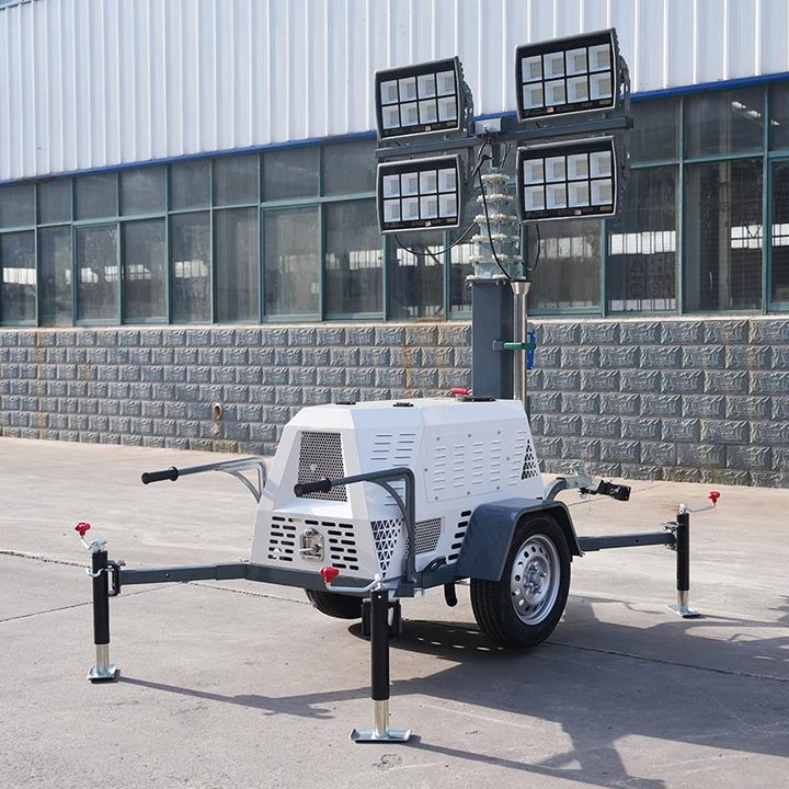Free Shipping Mobile Light Tower Trolley Light Led Manual Tower Hydraulic Mast Tall Light Tower