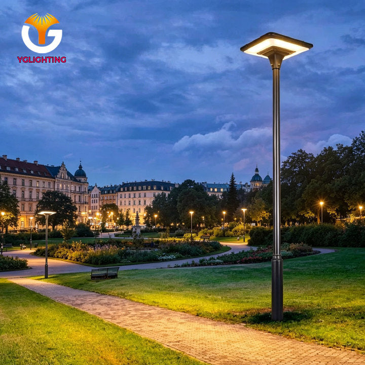 Outdoor LED Walkway Solar Garden Light Pole 50W LED Aluminum IP65 Waterproof Post Light for Villa Community Landscape Projects