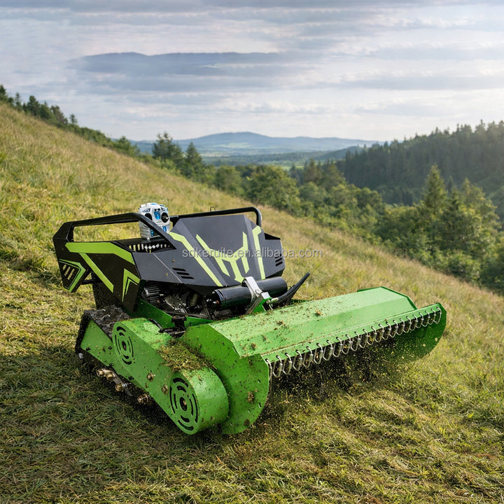 Gas-Electric Hybrid Remote Control Flail Mower Self-Charging Robot Grass Cutter with Loncin/Yamaha Engine