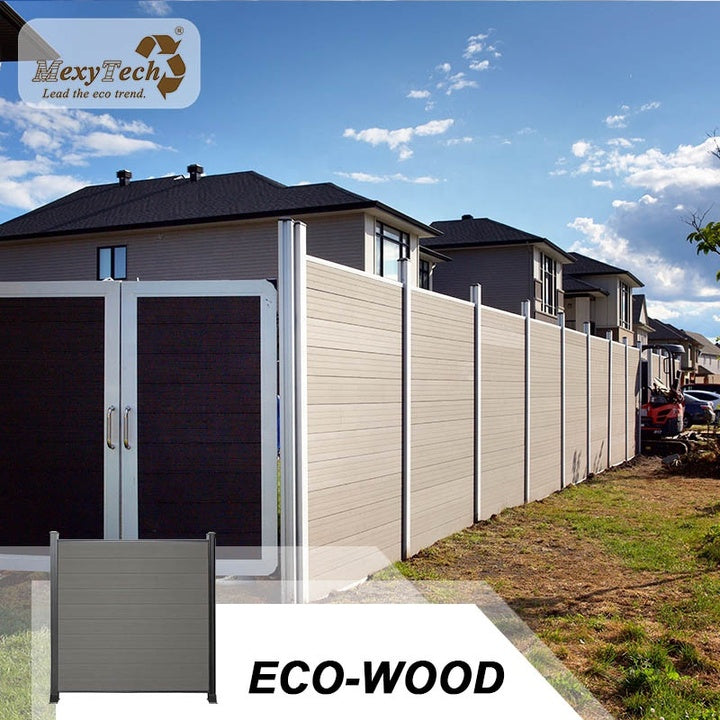 Mexytech Composite Fence Panel Fencing Wpc Garden Wood UV Protected Outdoor Metal Aluminum Contemporary Elegant Hotels REACH