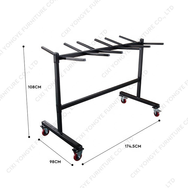 Warehouse Storage Beach Banquets Camping Weddings Four-Wheel Platform Tool Single Row 3-Column Hanging Folding Chair Trolley