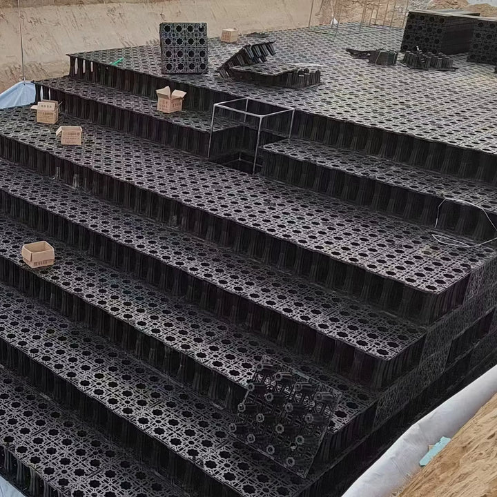 PP Rain Water Storage Modullar Collection Harvesting System Stormwater Drainage Crate Plastic Rainwater Tank Modules