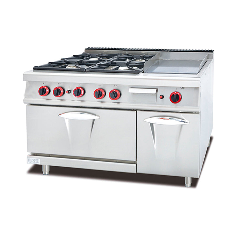 Kitchen 4 Double Burner Gas Industrial Big Stoves Cooking With Chicken Oven Electric