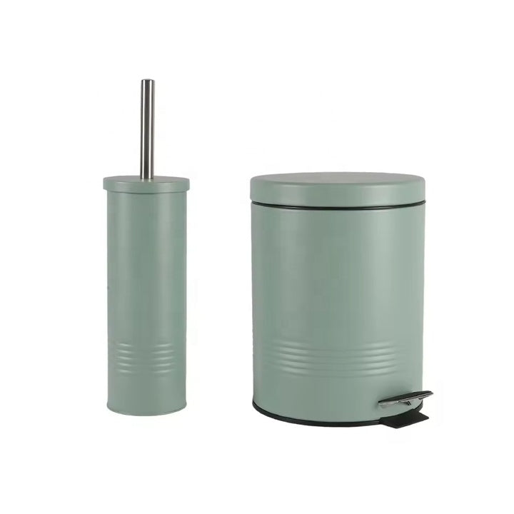 Customizable Pink 3L Foot Pedal Bin - Includes Toilet Brush, Metal Lid for Multi-Room Use