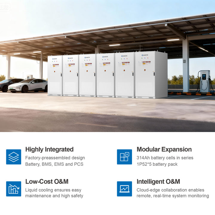 All-In-One Battery Energy Storage Container 250kWh 261kWh off Grid Solar Power Systems Compatible with Diesel Generators