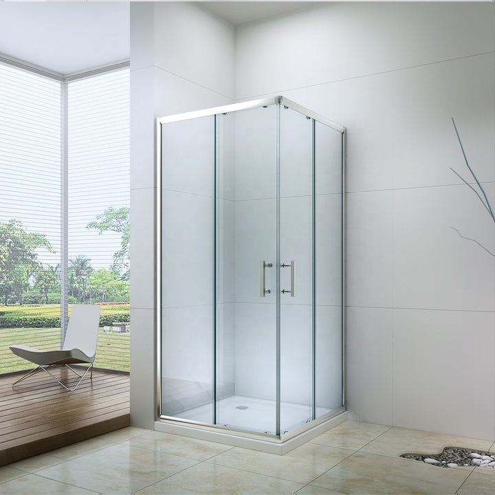 Cheap 80x80 Square Mini Quadrant Shower Cabin with Frame Sliding Design for Hotel Use Tempered Glass Modern