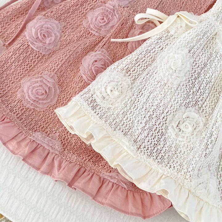 2026 Autumn New Baby Rompers Sweet Tridimensional Flower Dress Romper Two-piece Baby Girl Birthday Dress