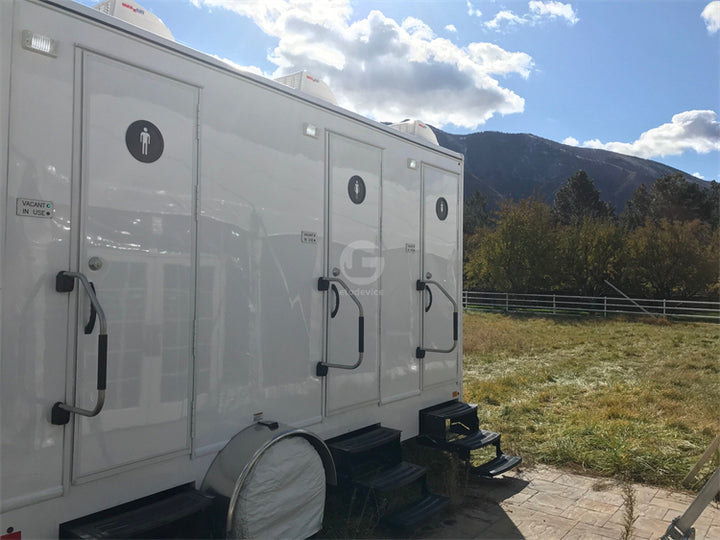 Movable Luxury Customized Used Outdoor Prefab Mobile Portable Restroom Trailer Toilet VIP With Shower Toilet Function
