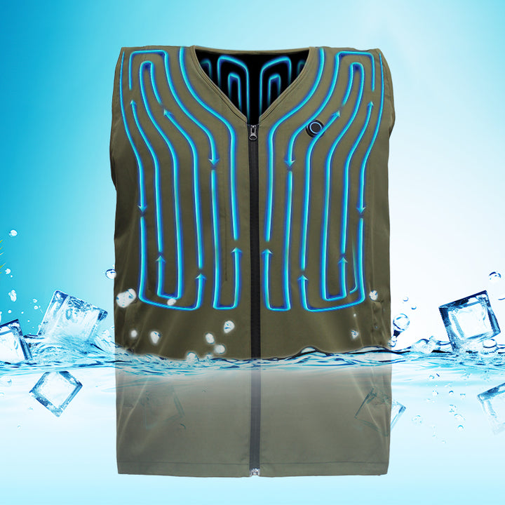 Hot Weather Cooling Vest for Men and Women with Reflective Ice & Pockets Water Body Cooling Waistcoat for Working in Heat