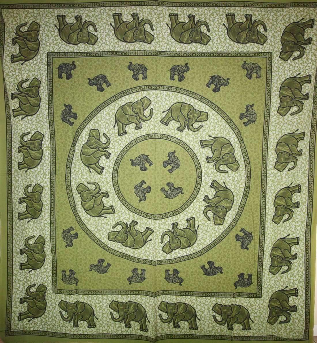 elephant herd mandala tapestry