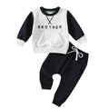 Toddler Baby Boy Fall Clothes Big Bro Matching Sets Long Sleeve T-shirt And Trouser Set 2 Piece Tracksuit Outfit