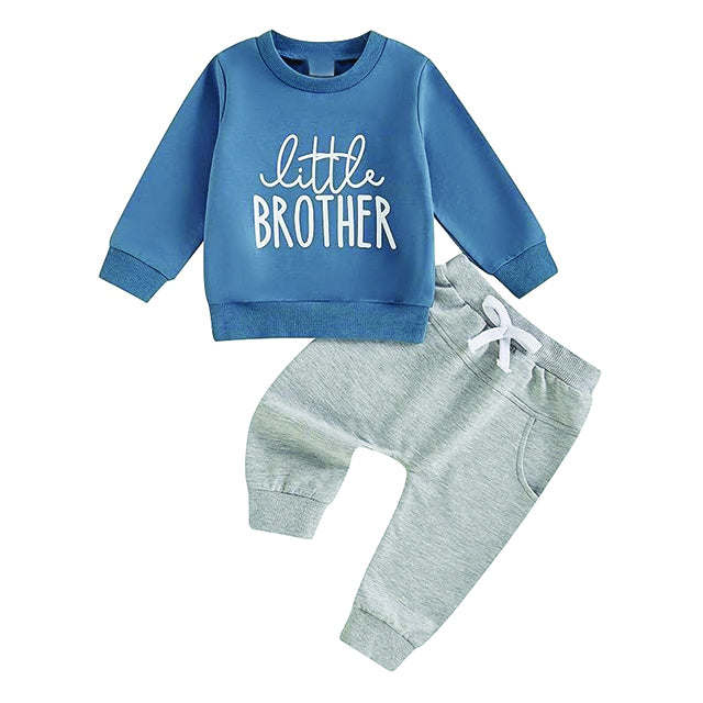 Toddler Baby Boy Summer Clothes Big Bro Matching Sets Long Sleeve Hooded Fleece T-shirt and Shorts Set 2 Piece Tracksuit Outfit