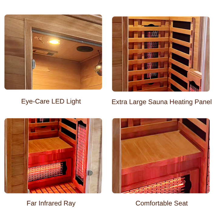 KLAFIN 1 Person Hemlock Outdoor Garden Backyard Electric Indoor Wooden Infrared Steam Steamer Spa Tubs & Sauna Rooms