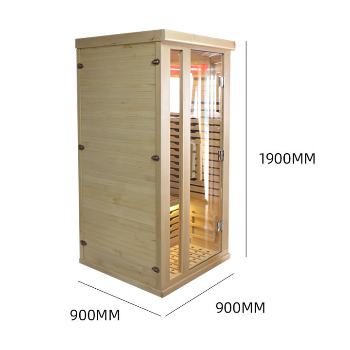 KLAFIN 1 Person Hemlock Outdoor Garden Backyard Electric Indoor Wooden Infrared Steam Steamer Spa Tubs & Sauna Rooms