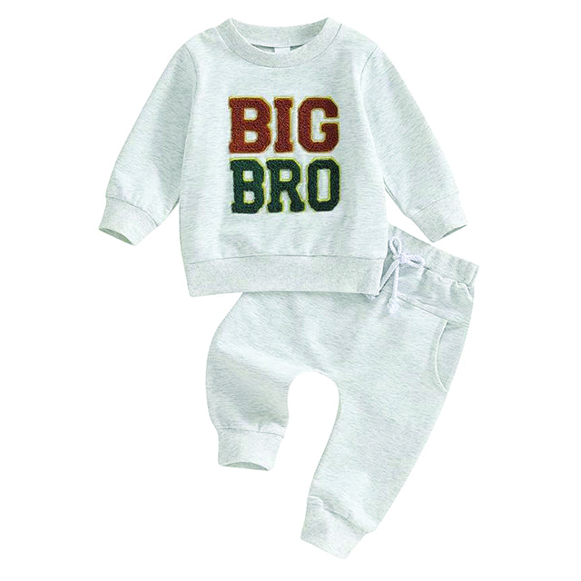 Toddler Baby Boy Summer Clothes Big Bro Matching Sets Hooded Fleece Long Sleeve T-shirt and Shorts 2 Piece Tracksuit Outfit
