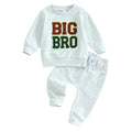 Toddler Baby Boy Summer Clothes Big Bro Matching Sets Long Sleeve Hooded Fleece T-shirt and Shorts Set 2 Piece Tracksuit Outfit