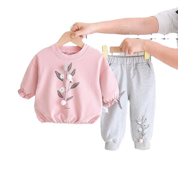 2022 Fall Custom Private Label Logo Kids Sweat Suits 2 Piece Sweatshirt & Pants OEM Premium Cotton Boys Suits