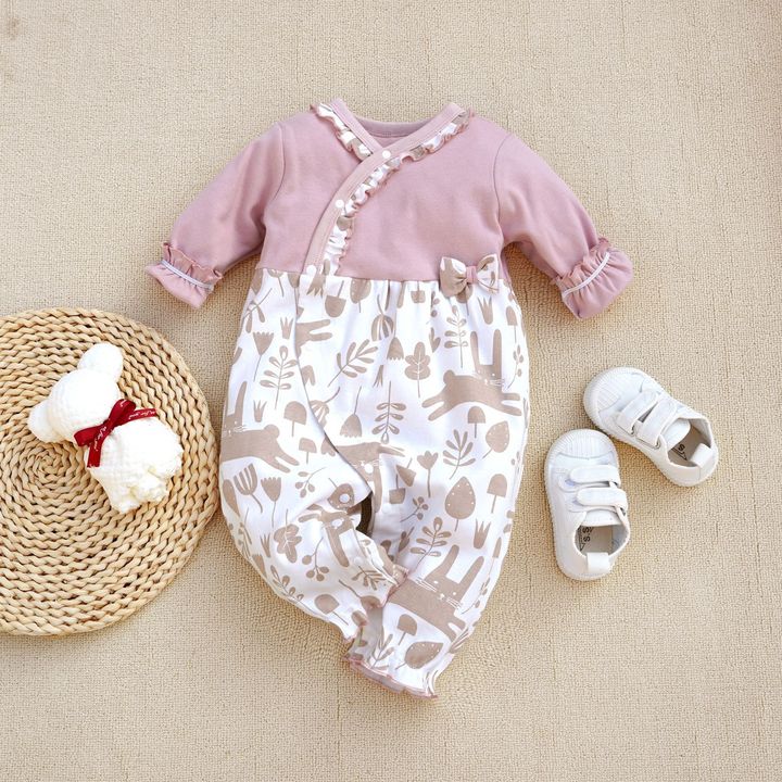 Baby Jumpsuit Spring and Autumn Cotton Baby Cartoon Crawling Clothes Newborn Clothes Baby Boy Clothes 9-12 Months Winter