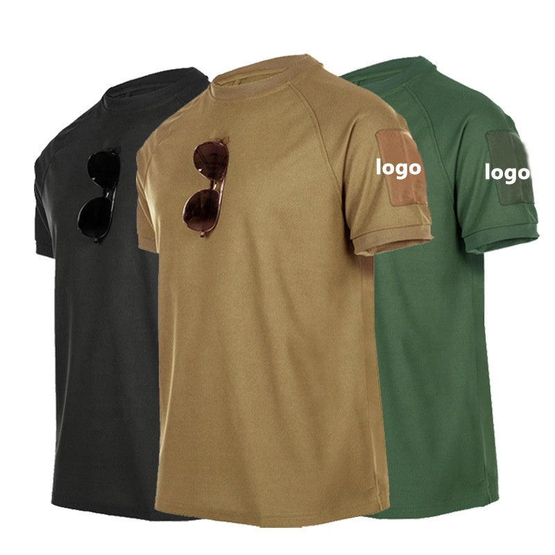 Plus Size Men's T-shirts O-neck Top Clothing High Quality Quick Dry Tactical Short Sleeve Printing Logo 100 Cotton Tshirts