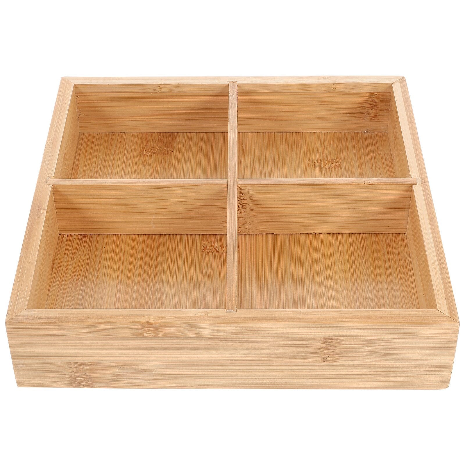 Side Dish Compartment Divided Food Tray Kitchen Bamboo Ware Serving Plate Hot Pot Vegetable