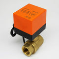 Two 3 way motorized ball 1/4 valve 220v electric temperature water brass Heating System Three Line Control Motor driven dn25