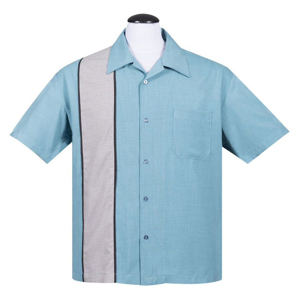 Bowling Shirt Mens Collar Short Sleeve Custom Embroidered Bowling Shirt Sports Side Panel Bowling
