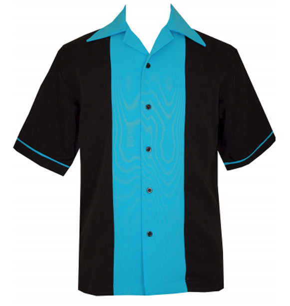 Bowling Shirt Mens Collar Short Sleeve Custom Embroidered Bowling Shirt Sports Side Panel Bowling