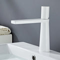 White Stylish Minimalist Design Bathroom Basin Sink Sitting Faucets Cold &amp; Hot Water Mixer Faucet Metal Tap Accessories for Bath
