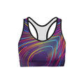 colorful waves sports bra