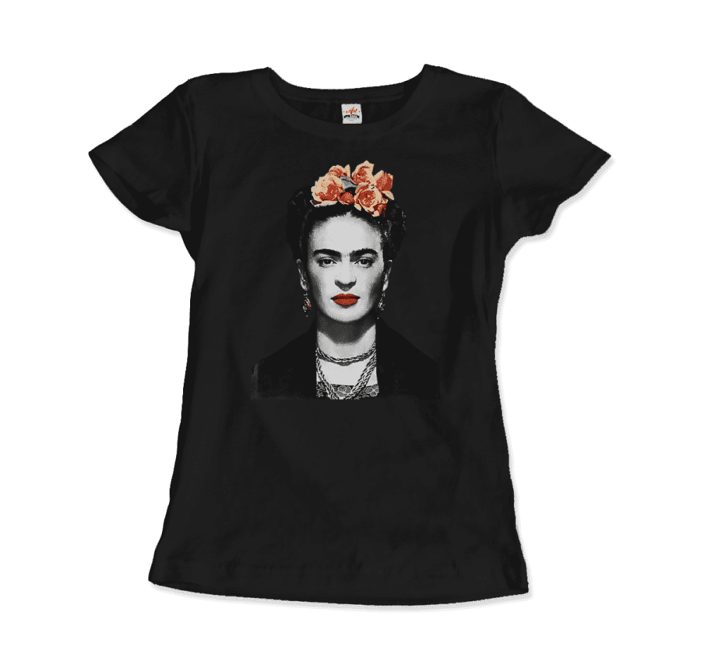 frida kahlo with flowers poster artwork t shirt art o rama
