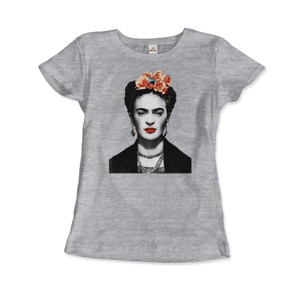 frida kahlo with flowers poster artwork t shirt art o rama