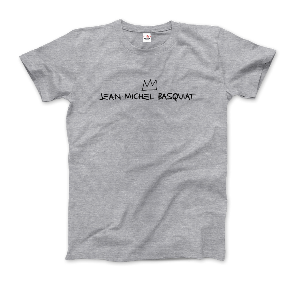 jean michel basquiat signature with crown t shirt